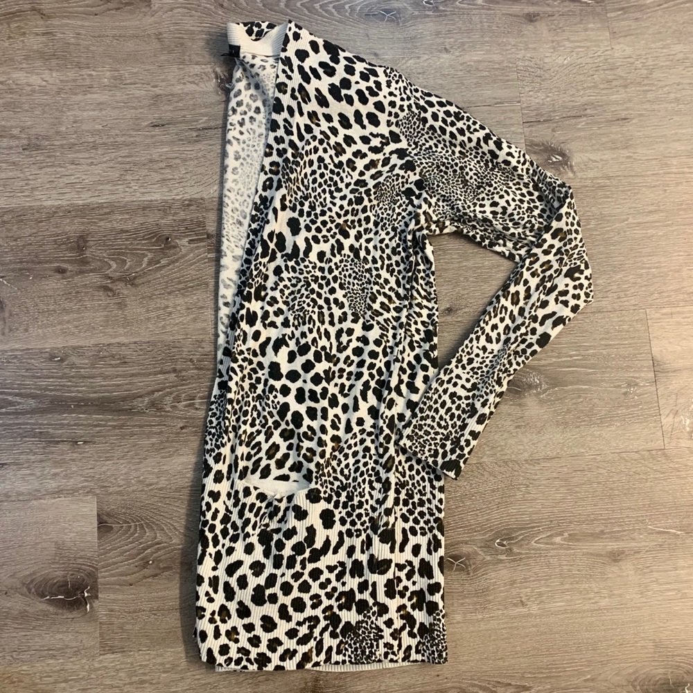 Sanctuary Cheetah Print Long Cardigan Sweater